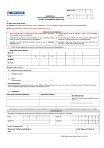 HDFC Bank Application Form for Closing NSDL Account Download in PDF