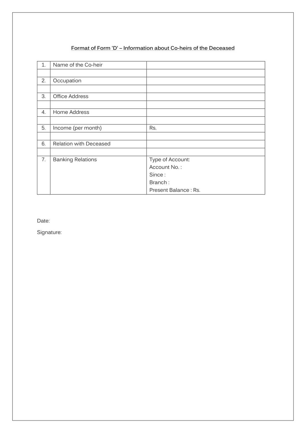 HDFC Bank Format of Claim Applicaton Form From Legal heirs-6