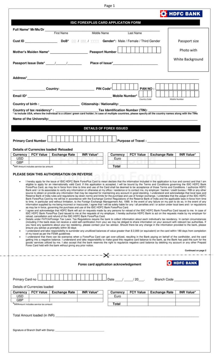 Hdfc bank customer undertaking form for sweep out facility download in pdf