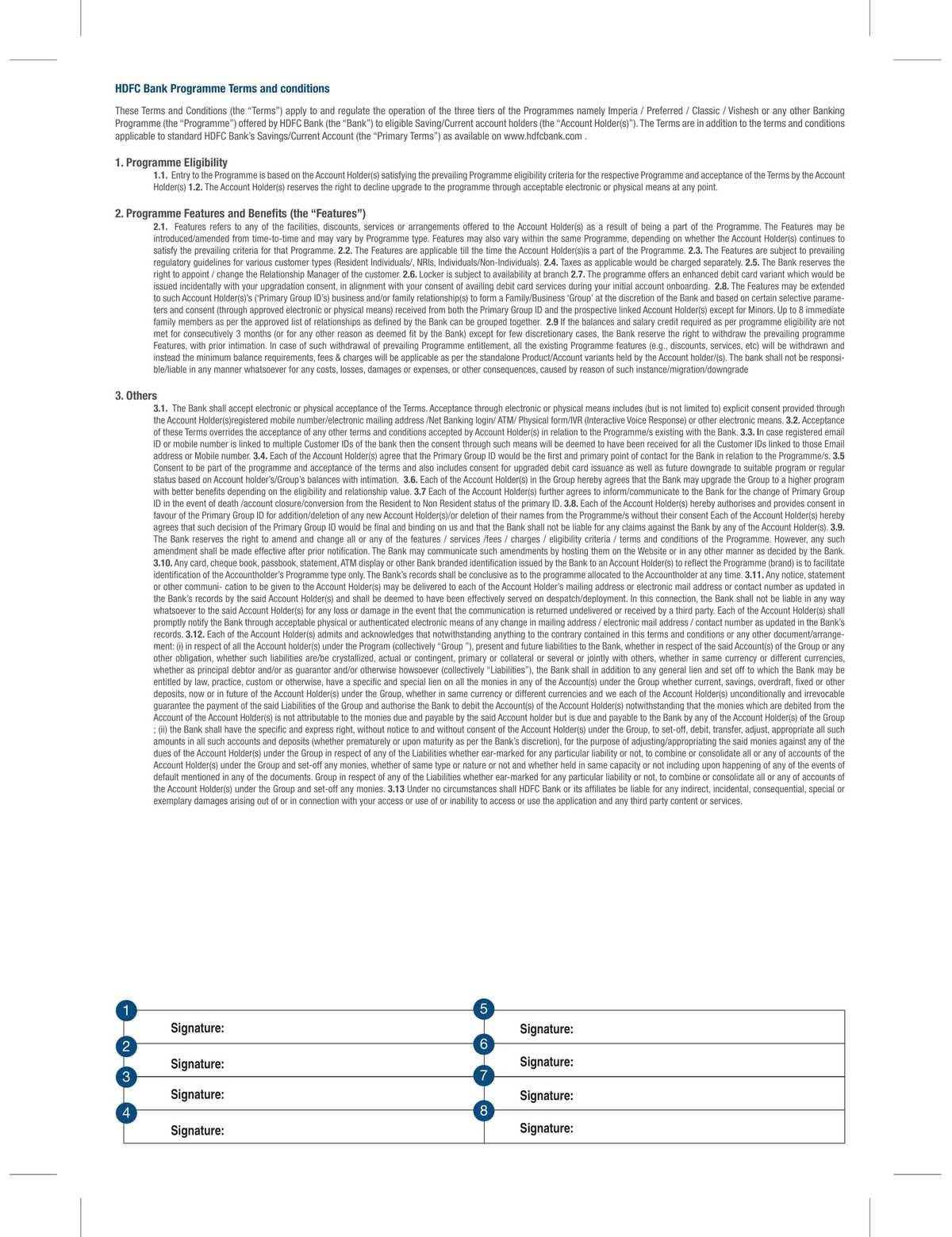 HDFC Bank Premier Banking Signup Form-2