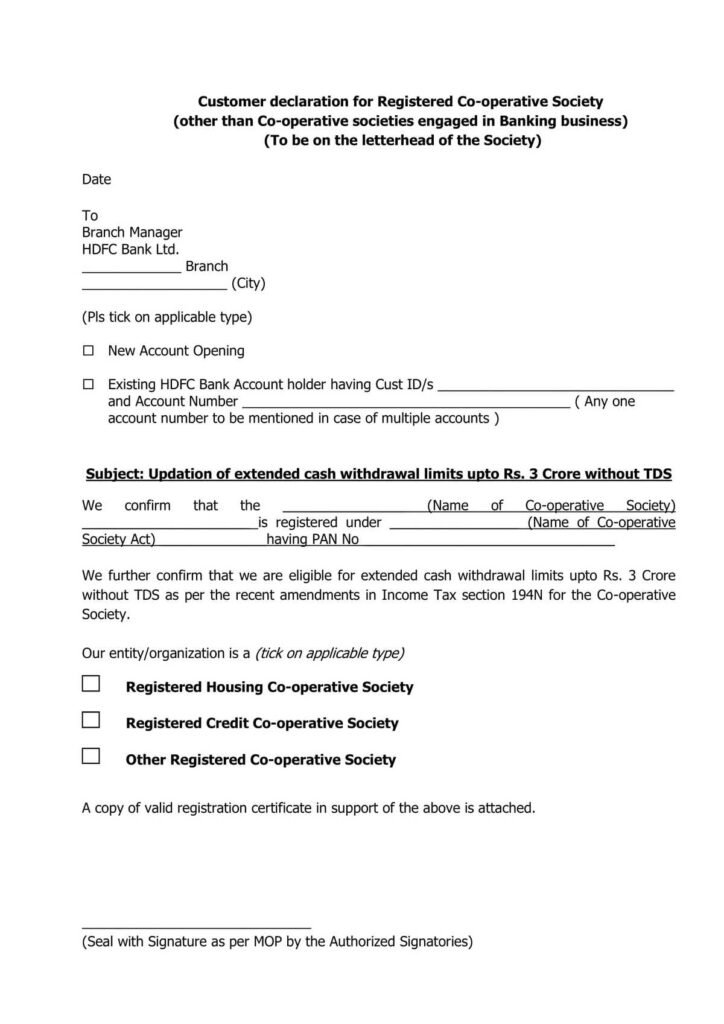 hdfc-bank-tds-updation-of-extended-cash-withdrawal-limits-letter