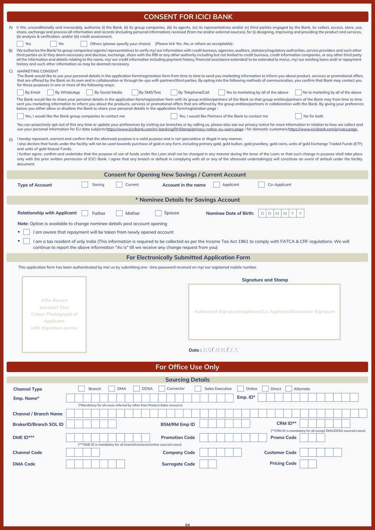 ICICI Bank Home Loan Application Form Download in PDF-4