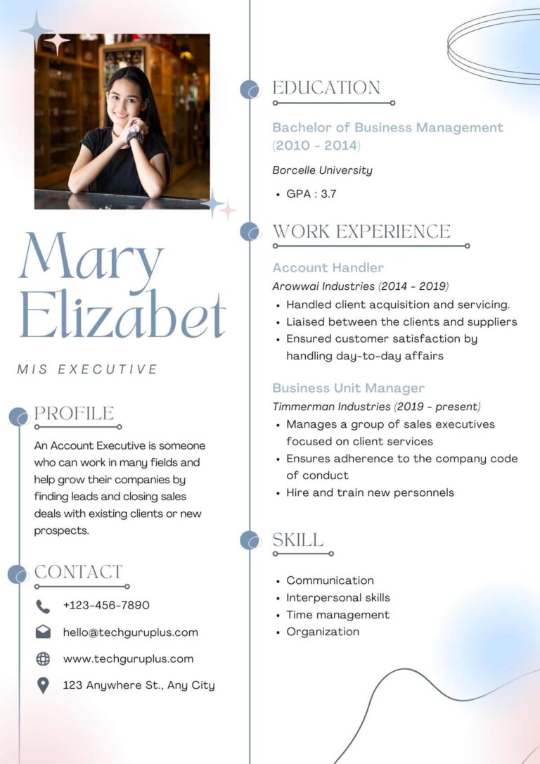 MIS Executive Resume 20 Templates Download in Word (.docx)