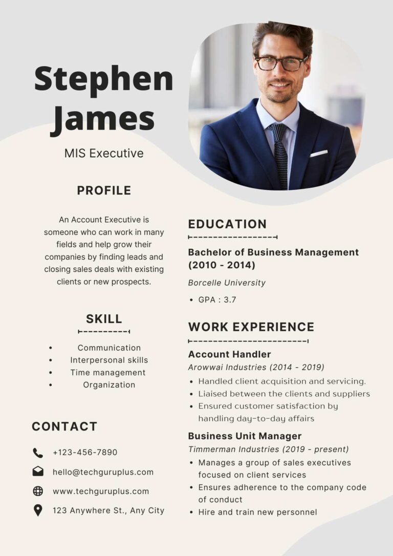 MIS Executive Resume 20 Templates Download in Word (.docx)