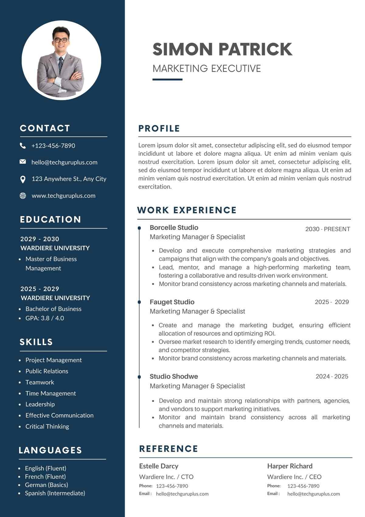 Marketing Executive Editable Resume Template Download in docx-19