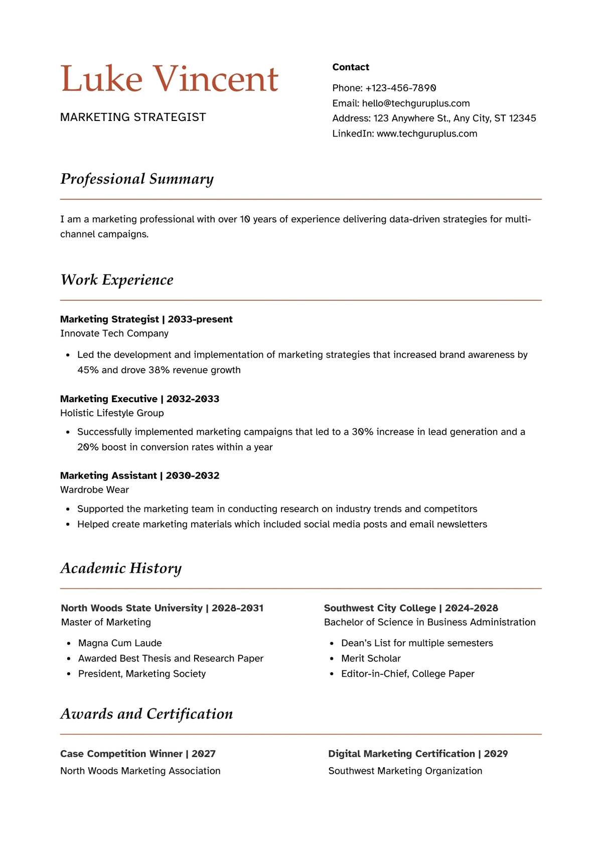 Marketing Strategist Editable Resume Template Download in docx-15