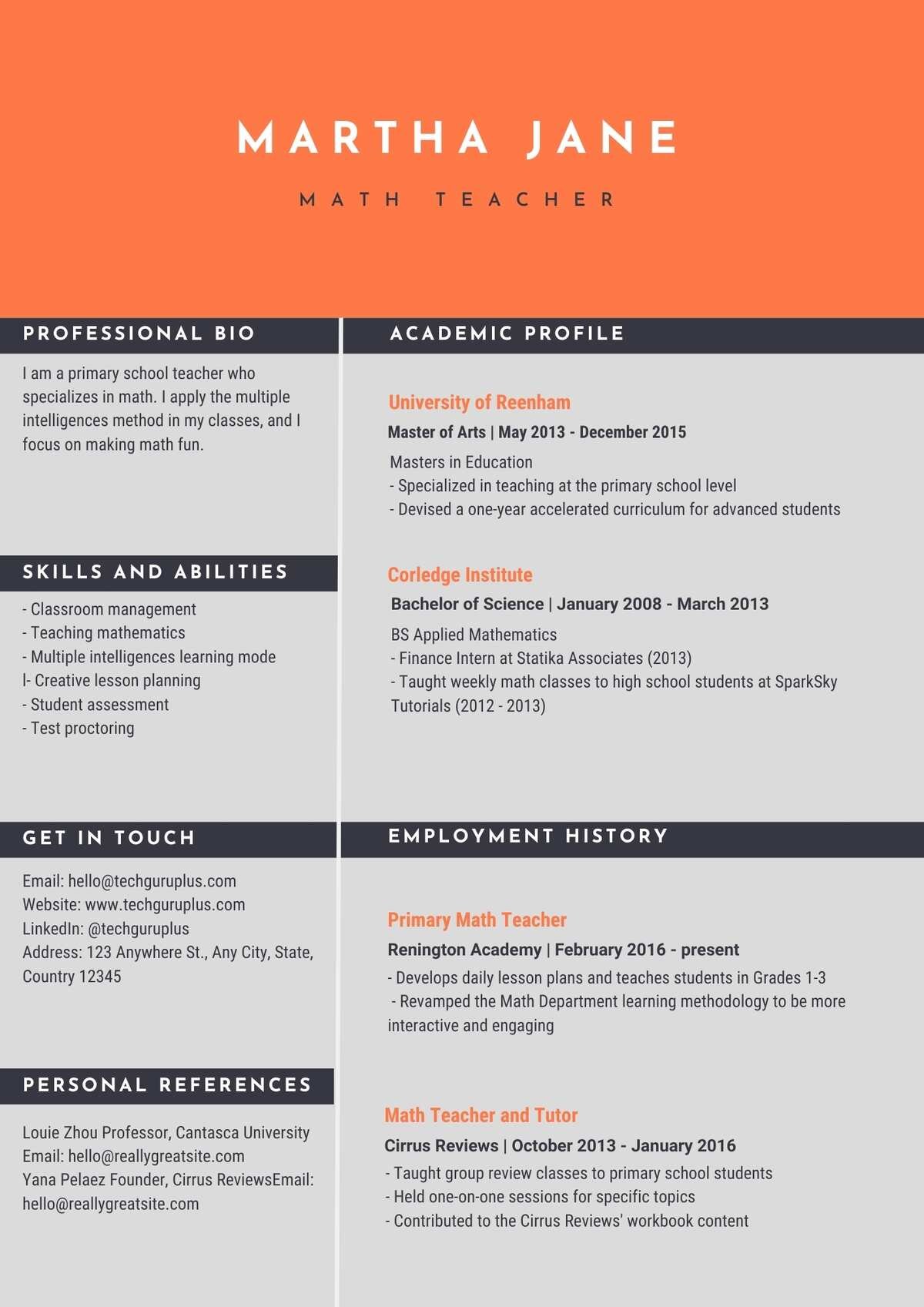 Math Teacher Editable Resume Template Download in docx-19