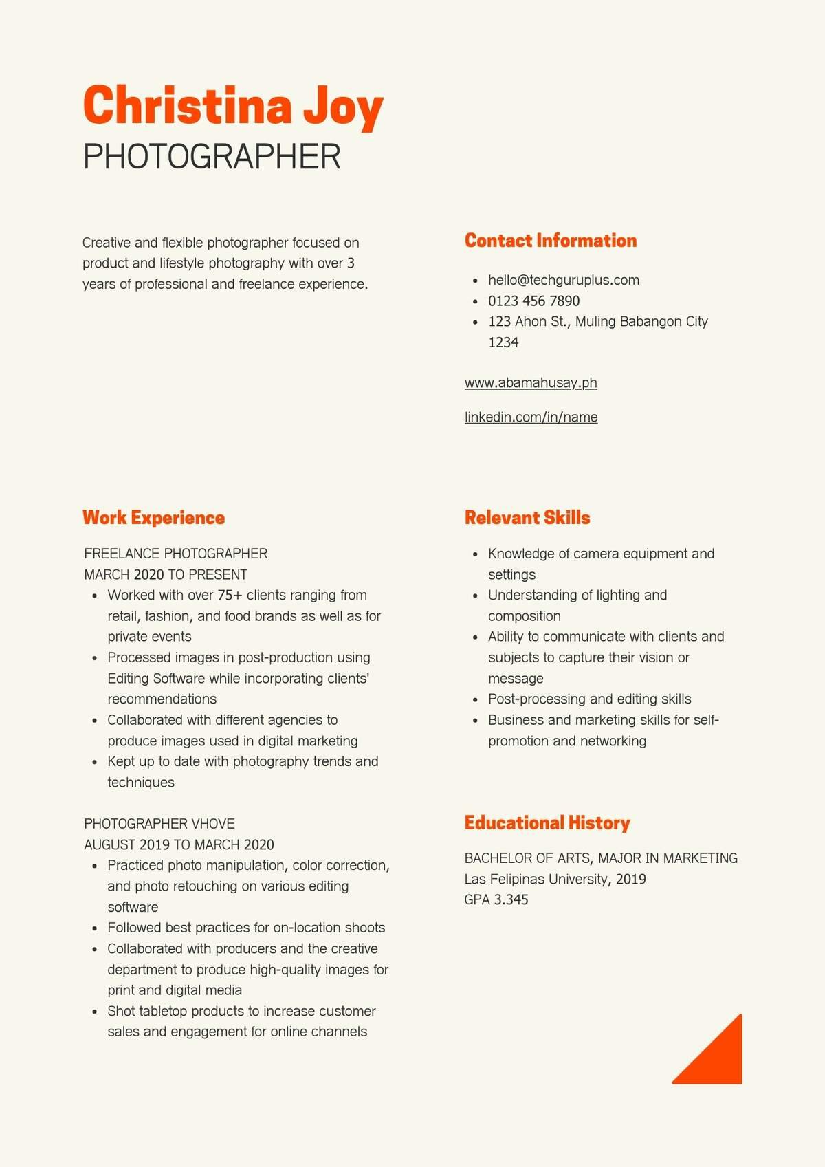 Photographer Editable Resume Templates Download in Docx Format (18)