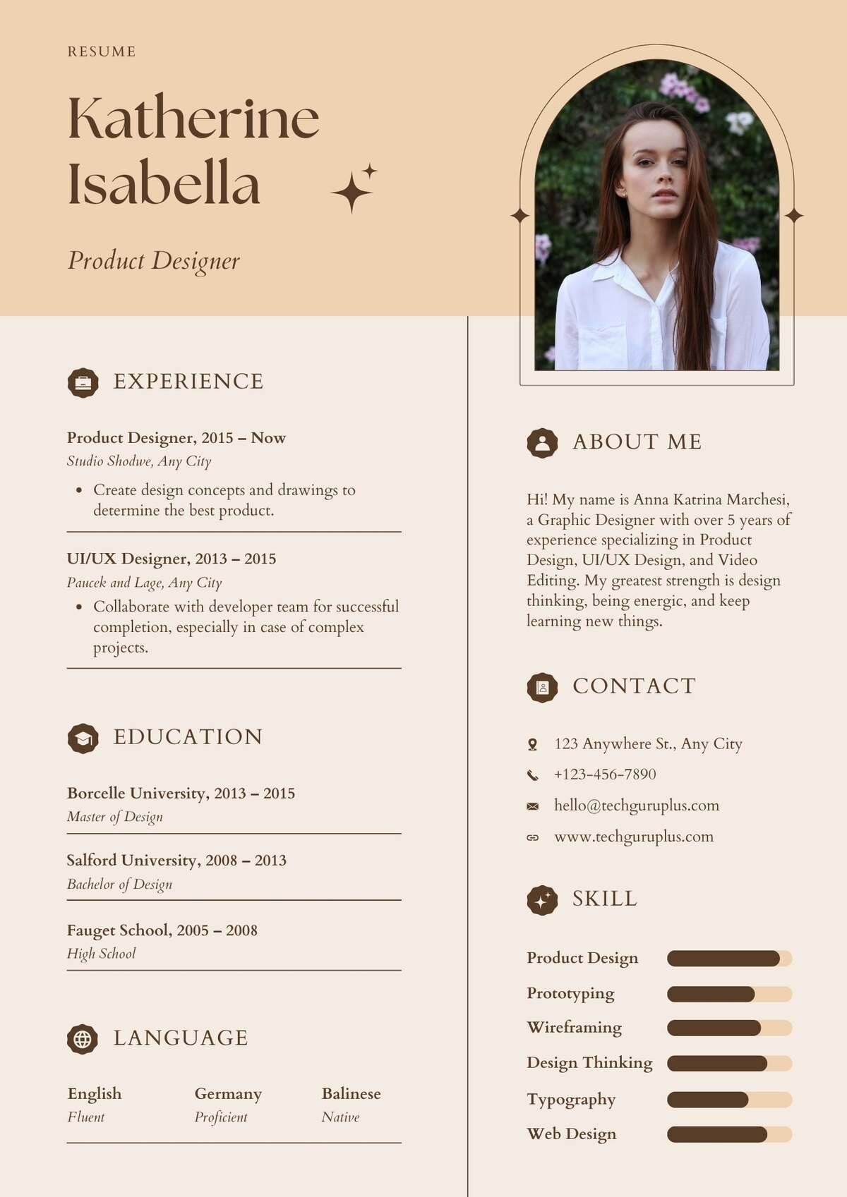 Product Designer Editable Resume Templates Download in Docx Format