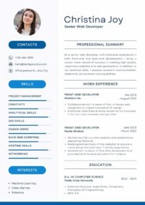 Web Developer Resume 20 Templates Download in Word (.docx)
