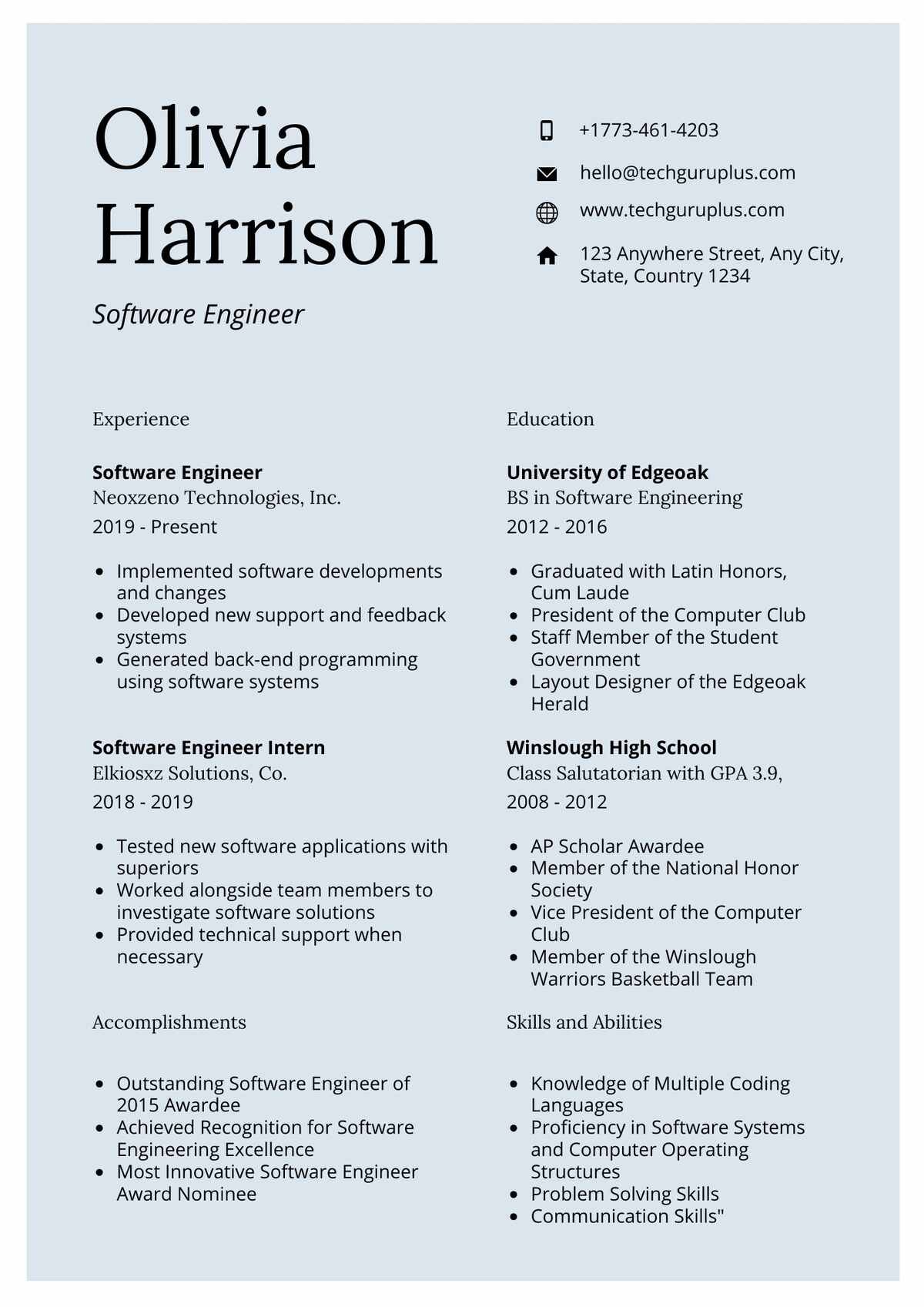 Software Engineer Editable Resume Template Download in docx (4)