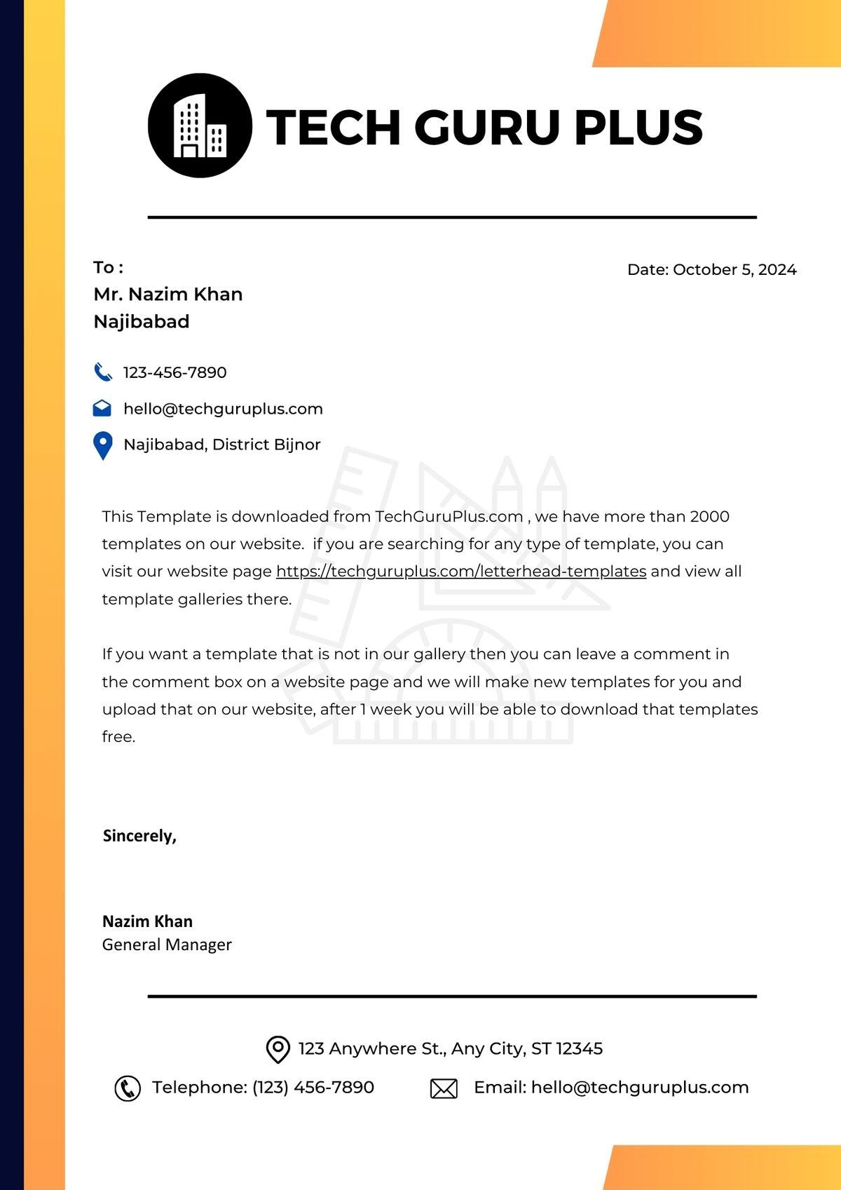 Architecture Letterhead Editable Resume Template Download in docx-14