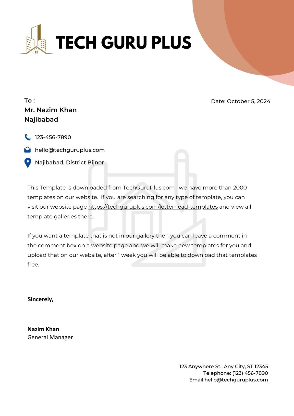 Architecture Letterhead Editable Resume Template Download in docx-16