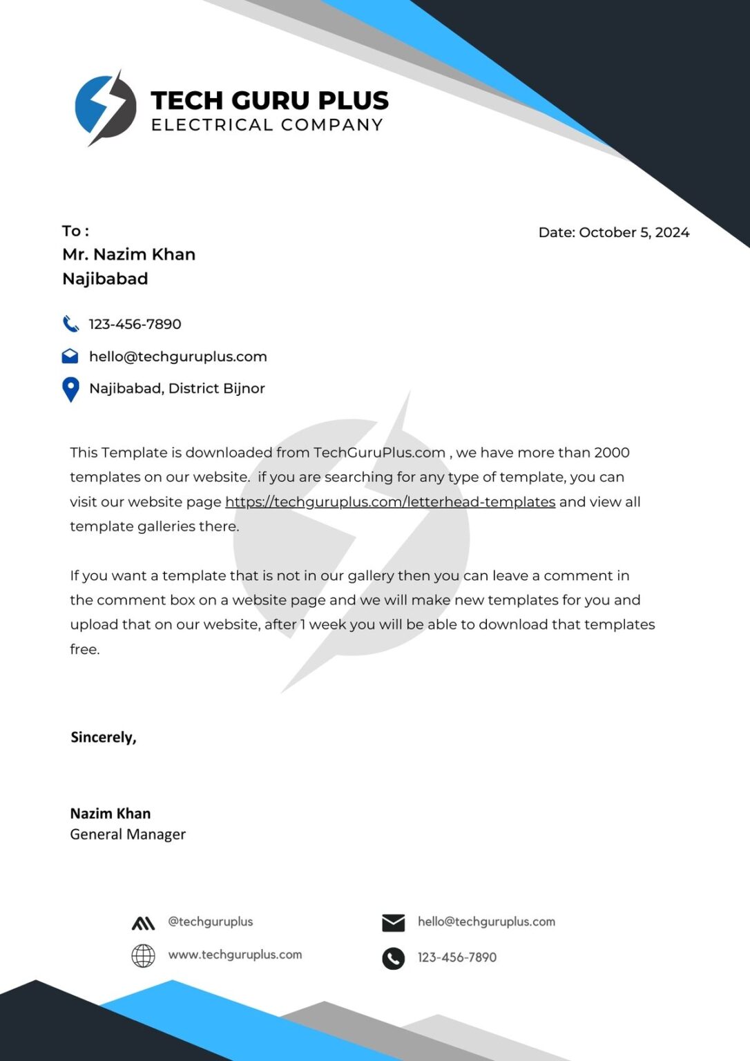 Electrical Company Letterhead 20 Templates Download in Word (.docx)