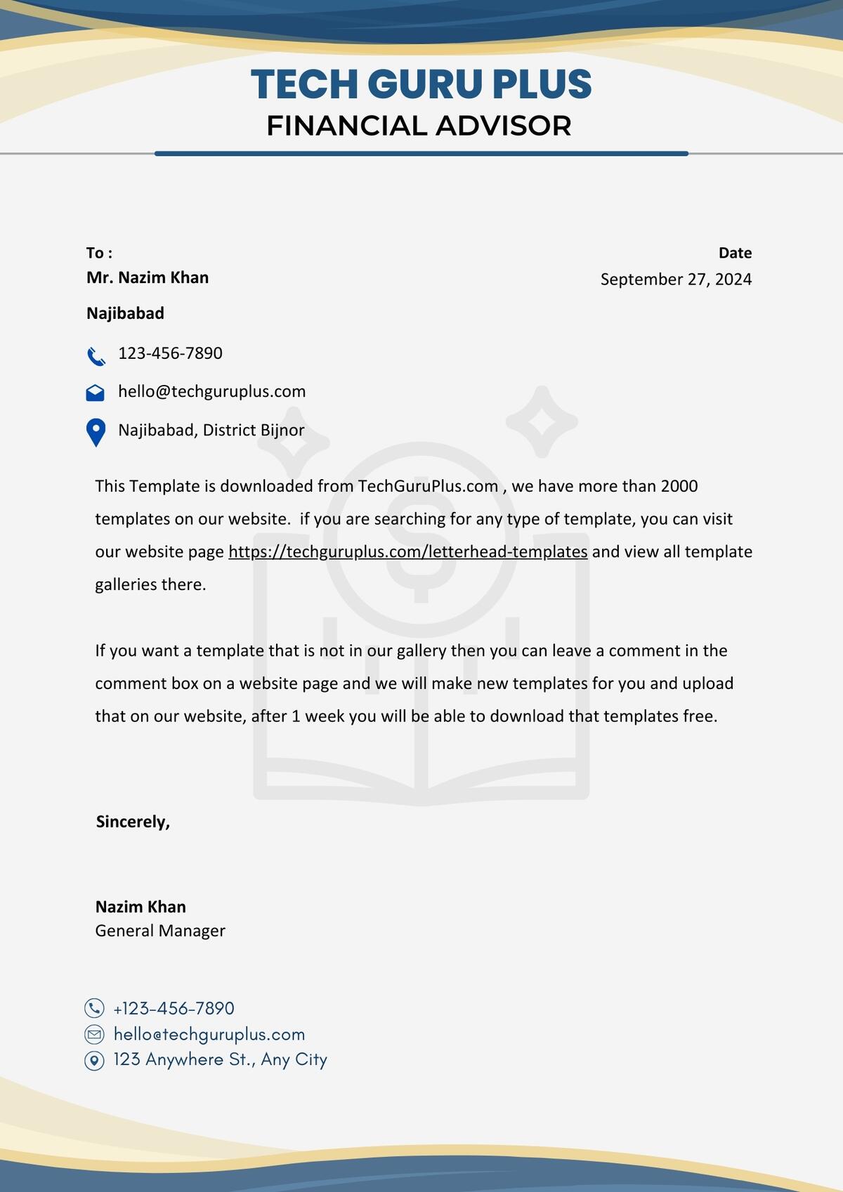 Financial Letterhead Templates Download in Word Format-1