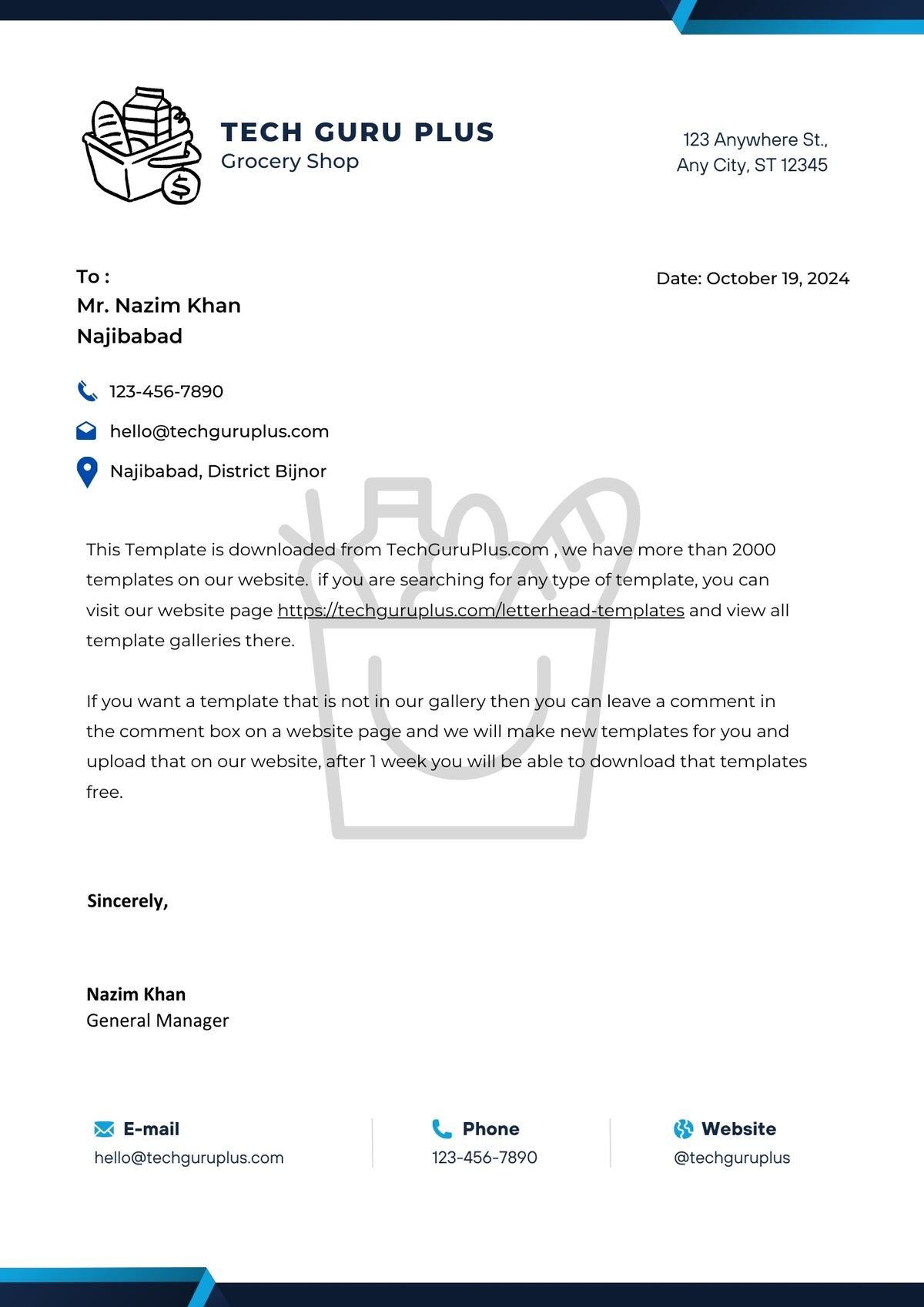 Grocery Shopletterhead Editable Resume Template Download in docx-9