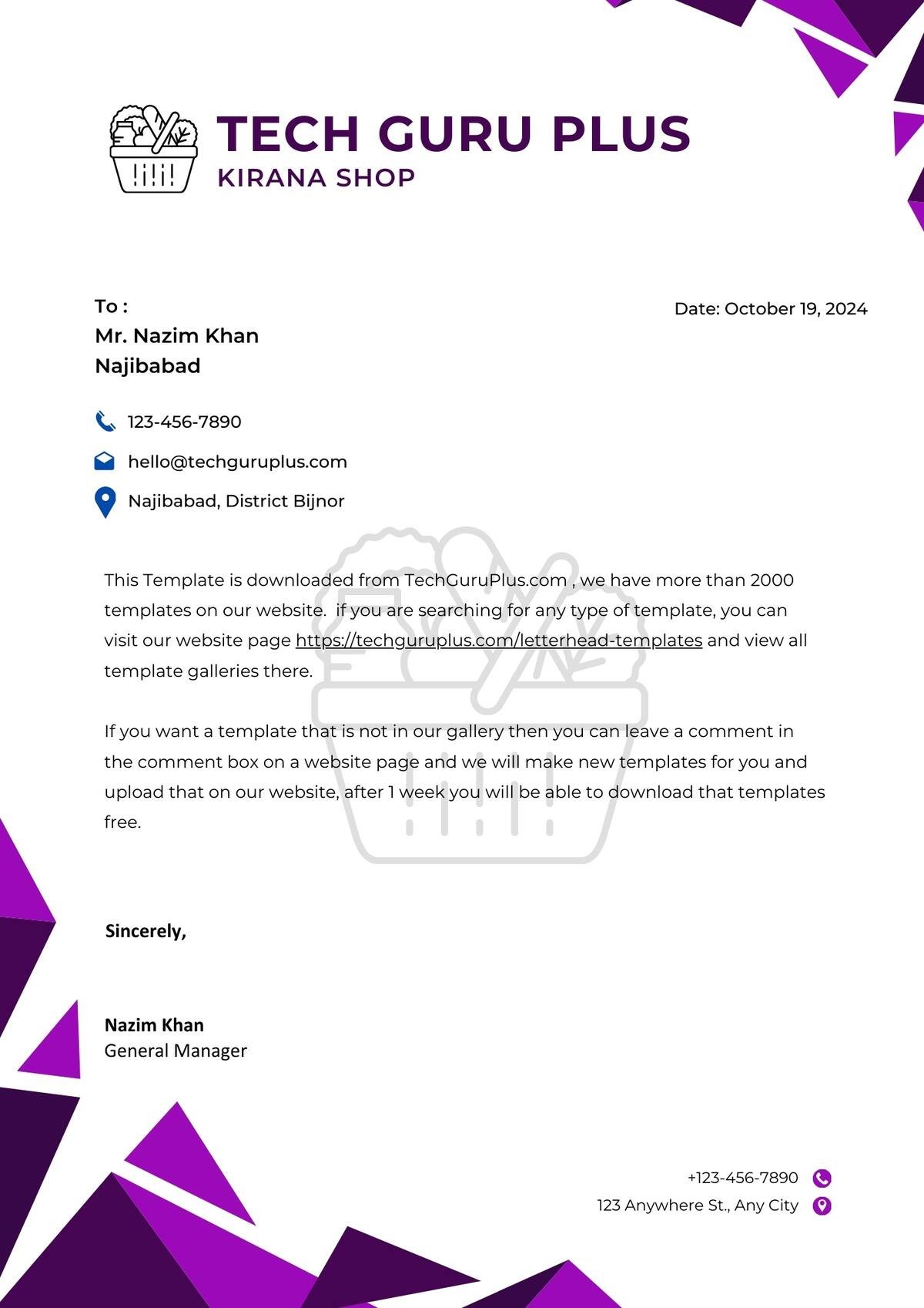 Kirana Store Letterhead Template-13