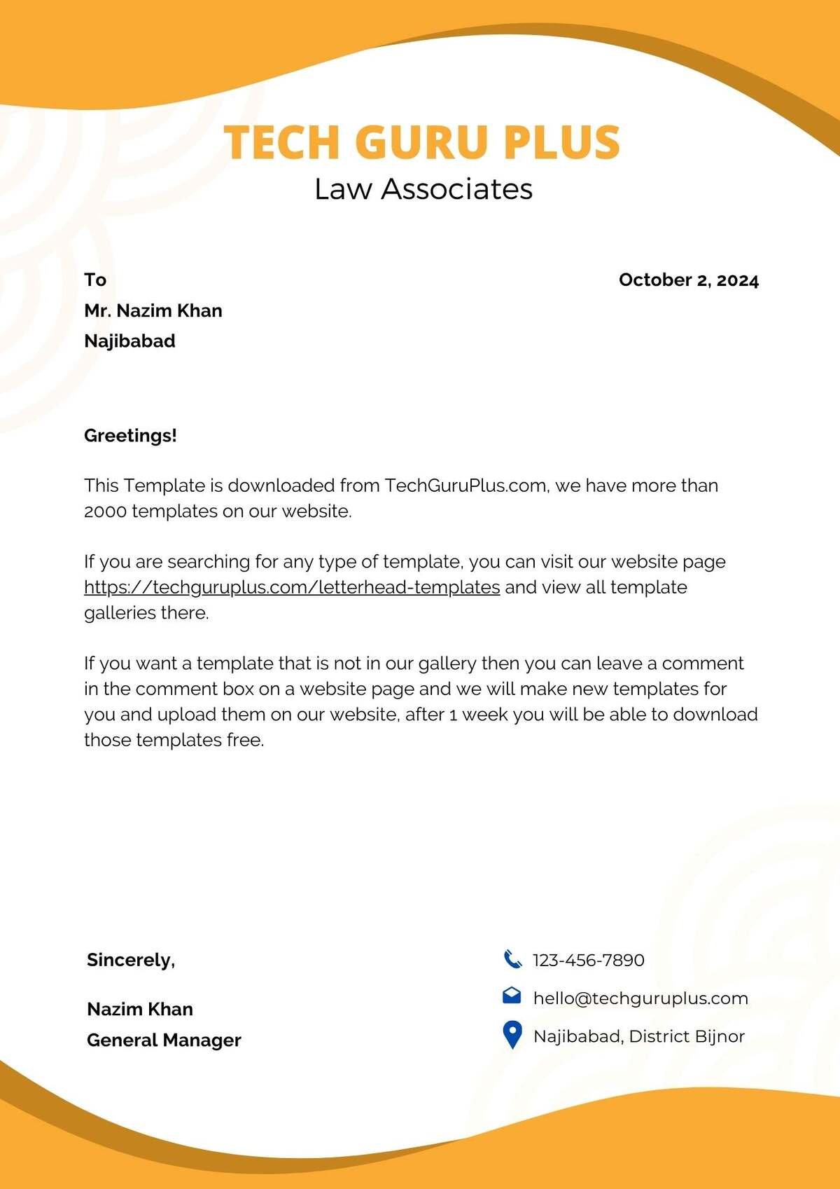 Lawyer Letterhead Templates Download in Word Format - 14