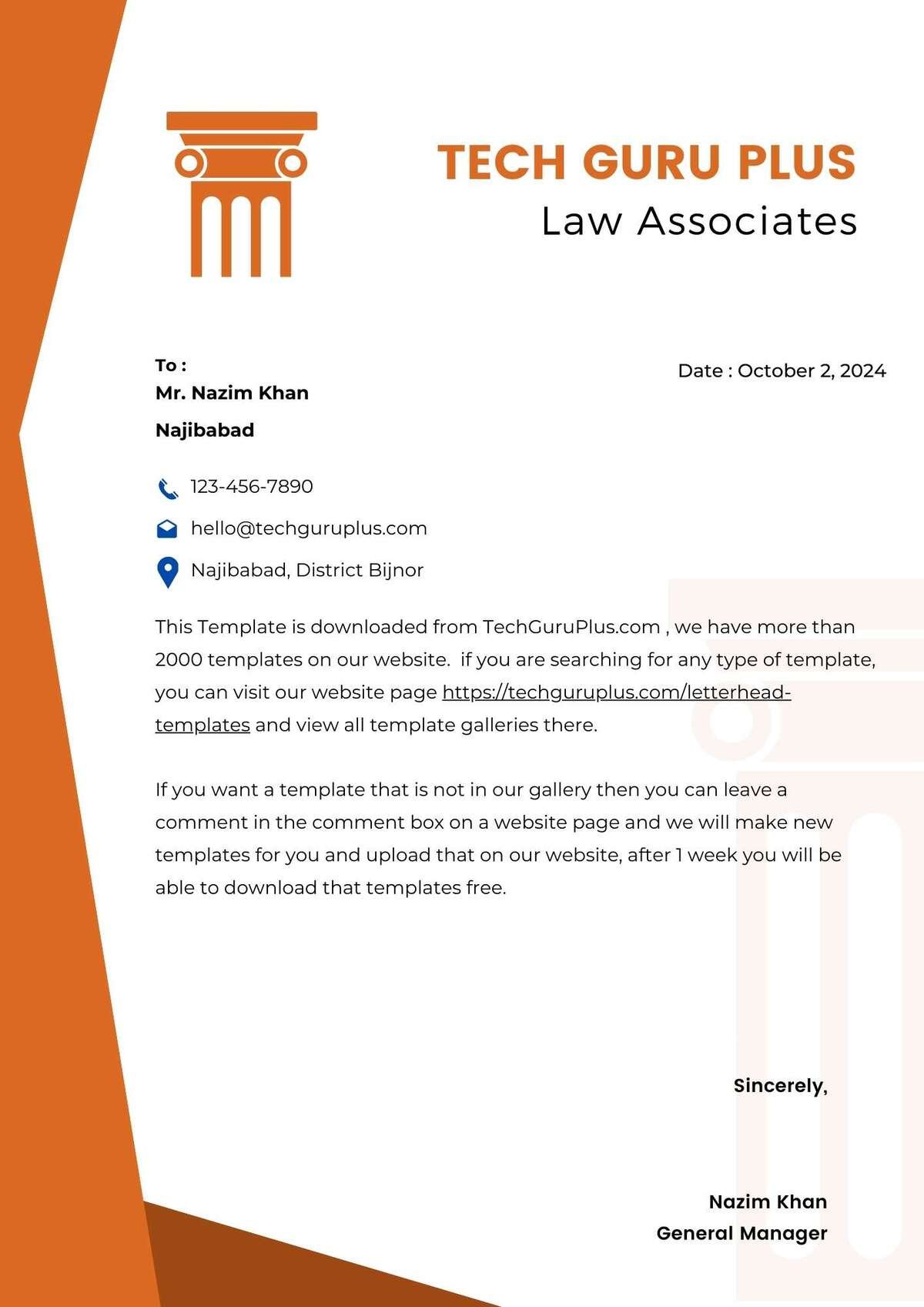 Lawyer Letterhead Templates Download in Word Format - 18