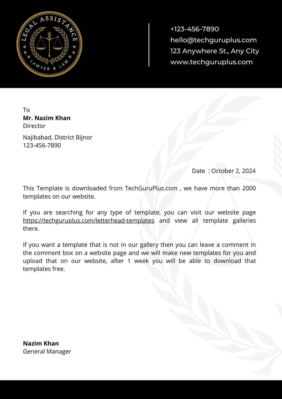 Lawyer Letterhead Templates Download in Word Format - 8