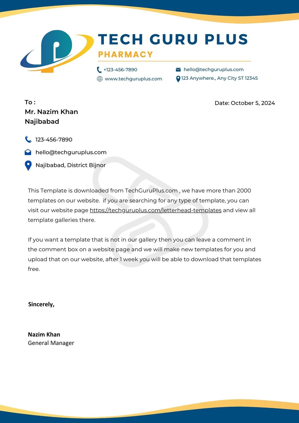 Pharmacy Letterhead Editable Resume Template Download in docx-12