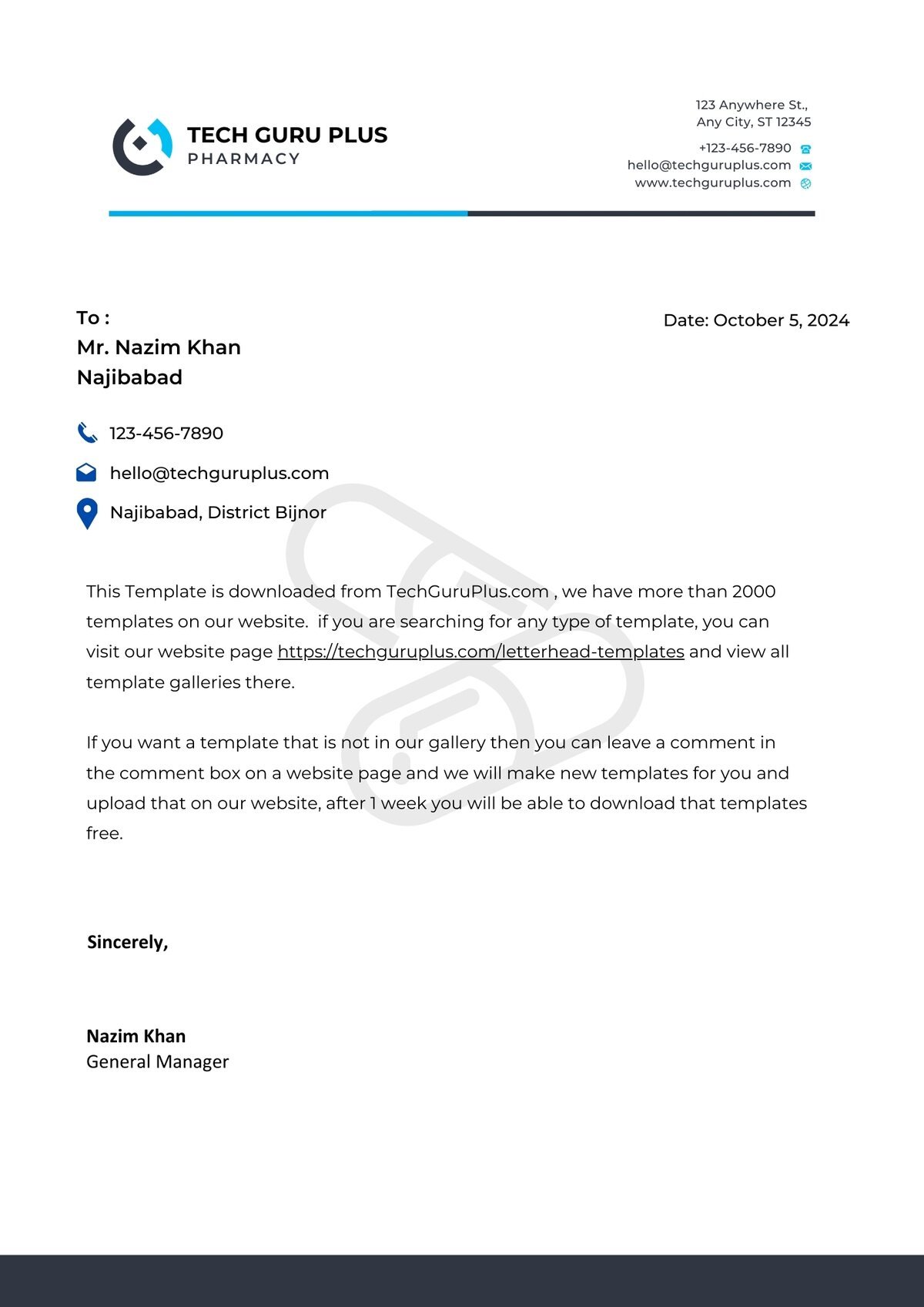 Pharmacy Letterhead Editable Resume Template Download in docx-8