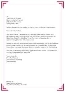 Application for Permission to Use a Community Hall [5 Format]