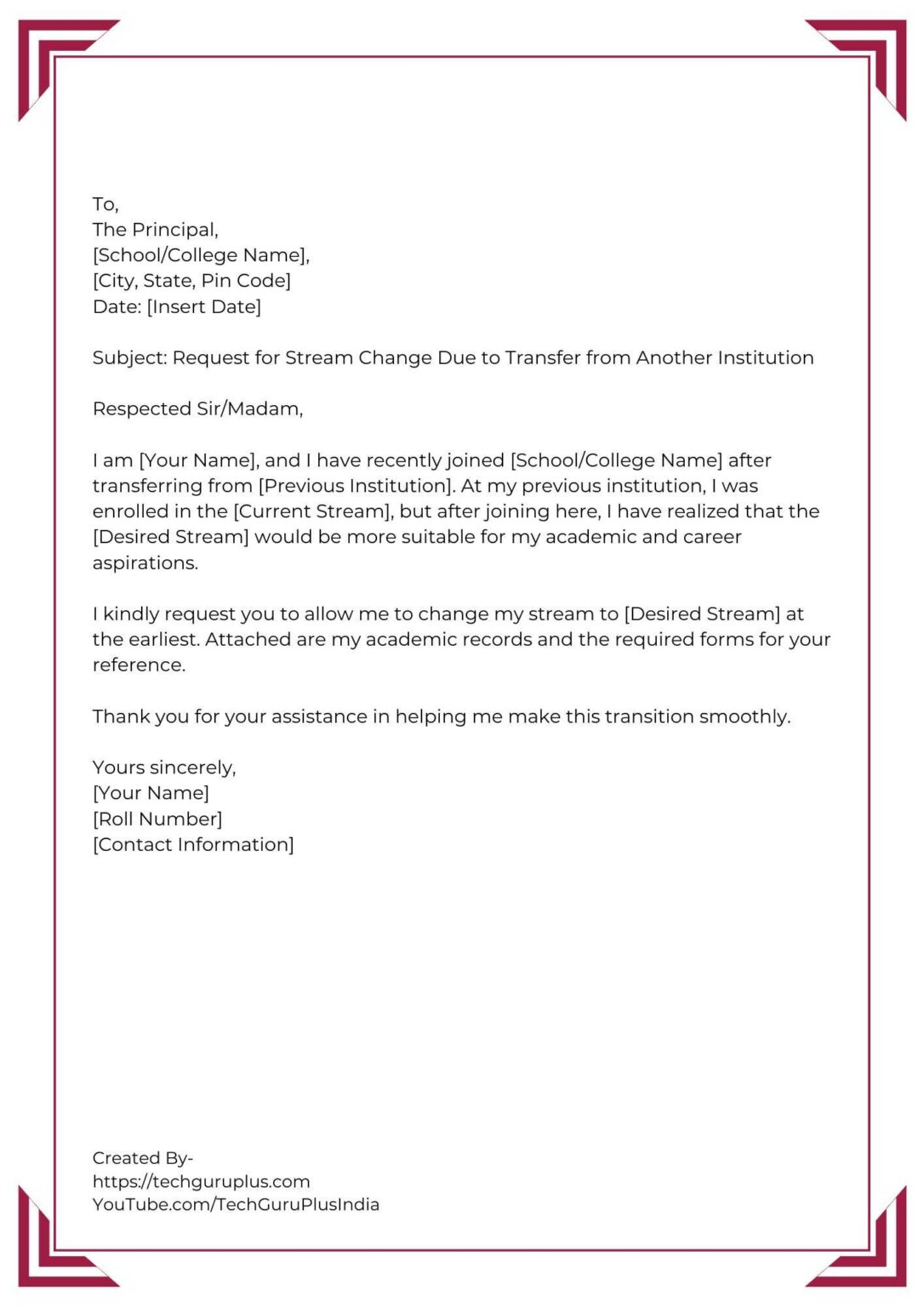 Application for requesting a bank statement 5 format 