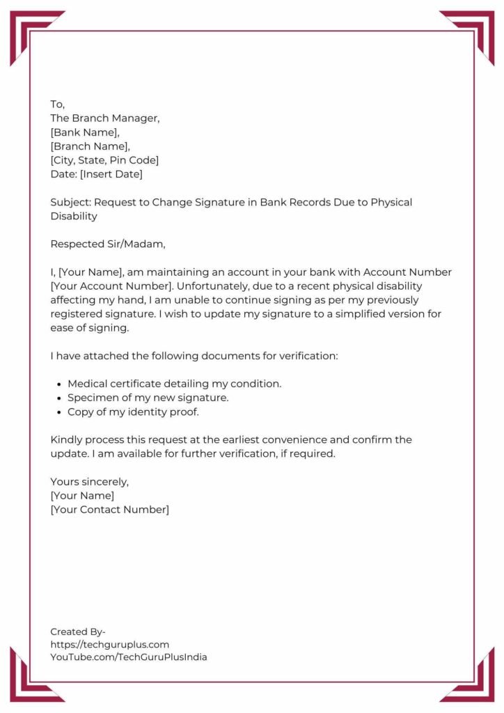 Application For Changing Signature In Bank Records 5 Format application-for-changing-signature-in-bank-records-5-format