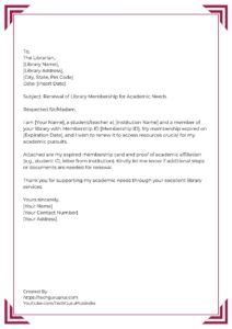 Application for Renewing Membership in Local Library [5 Format]