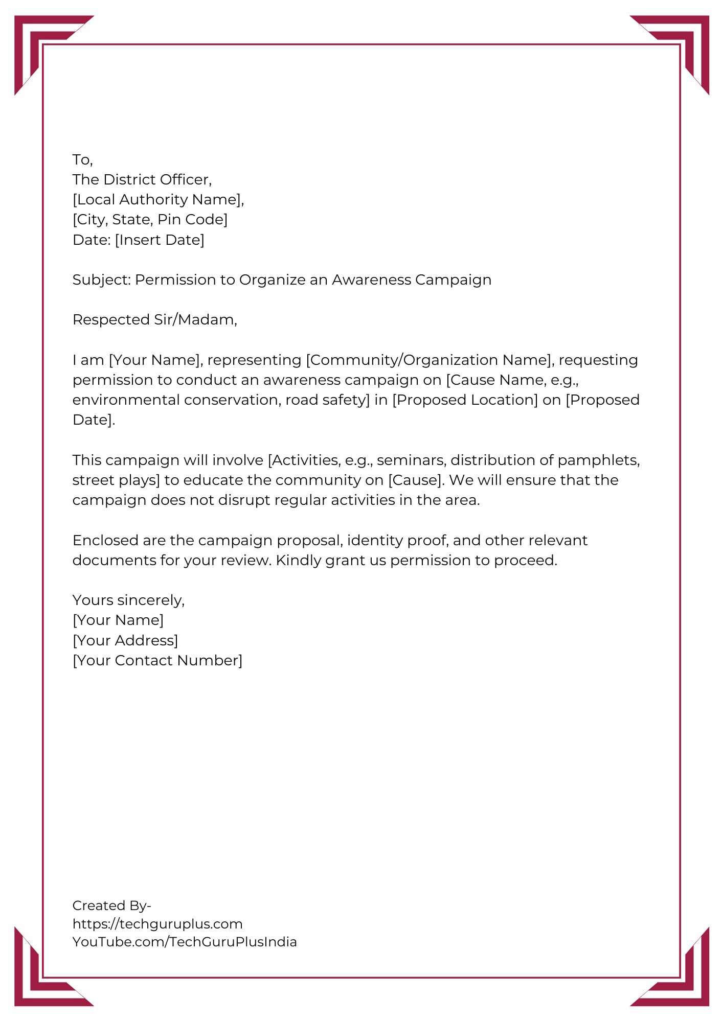 Application for Organizing an Awareness Campaign