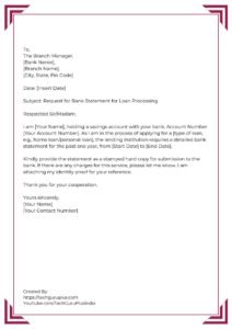 Application for Requesting a Bank Statement [5 Format]