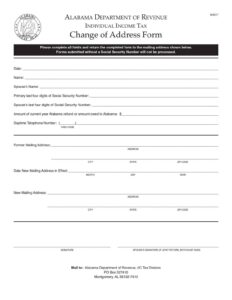 Alabama Change of Address Form Download in PDF