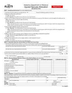 Alabama Injured Spouse Allocation AL8379 Form Download in PDF