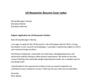 UX/UI Designer Job Resume Cover Letter (5 Templates) Download in Word (.docx)