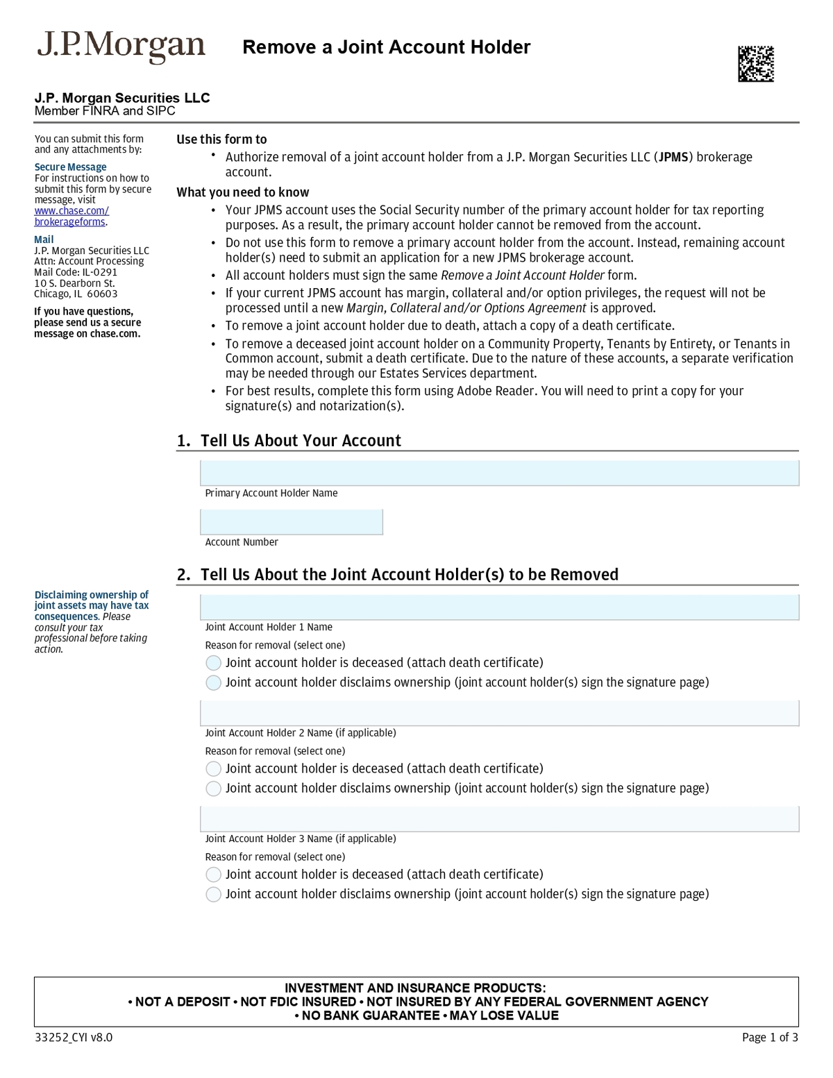 J.P Morgan - Joint Tenant Removal Request Application Form in PDF Download_page-0001