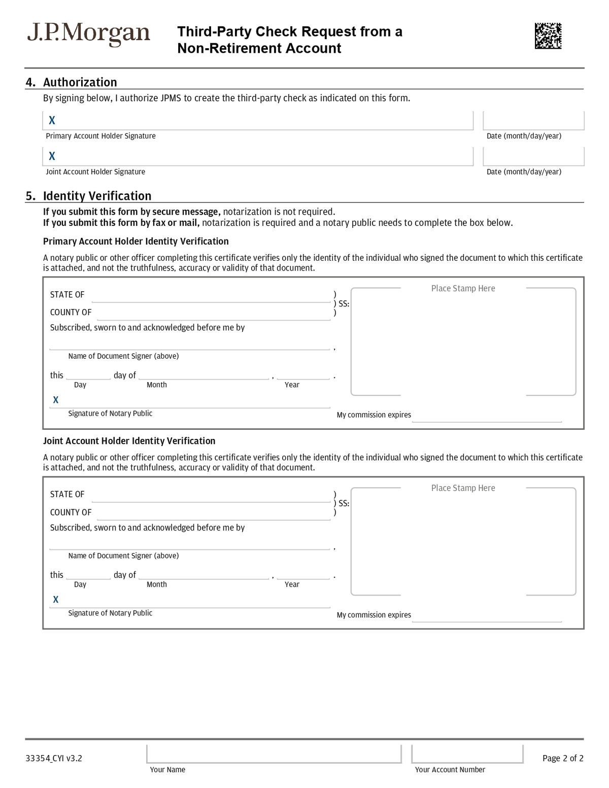 J.P Morgan - Non-Retirement Third-Party Check Request Application Form in PDF Download_page-0002