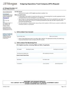 J.P Morgan - Outgoing Depository Trust Company Request Application Form in PDF Download