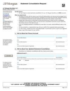 J.P Morgan - Statement Consolidation Request Application Form in PDF Download