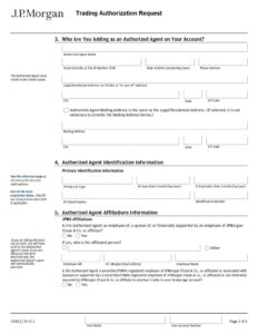 J.P Morgan - Trading Authorization Request Application Form in PDF Download