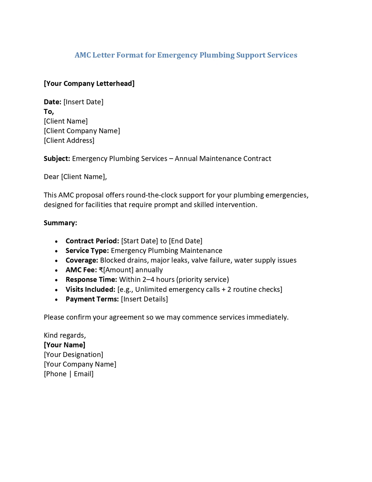 AMC Letter Format for Emergency Plumbing Support Services_page-0001