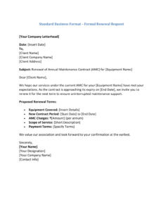 AMC Letter Format for Renewal (5 Templates) Download in Word (.docx)