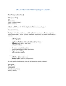 AMC Letter Format for Software Services (5 Templates) Download in Word (.docx)