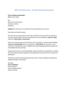 AMC Letter Format for Termination (5 Templates) Download in Word (.docx)