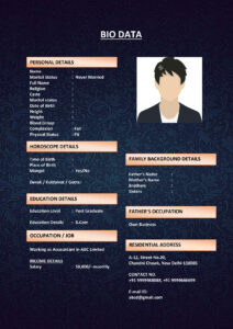 Bengali Matrimonial Resume Format (Download Word .docx)