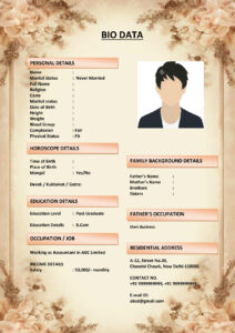 Biodata Format for Telugu Community (Download Word .docx)