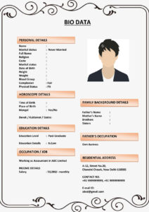 Biodata Format with Parental Details (Download Word .docx)