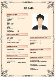 Biodata Template with Family Tree Section (Download Word .docx)