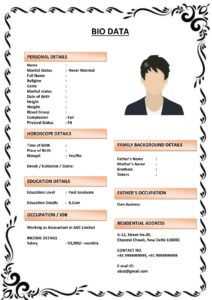 Biodata for Bride Living in USA/UK (Download Word .docx)