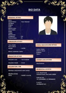 Christian Wedding Biodata Format (Download Word .docx)